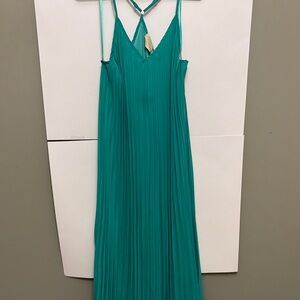 Judith March Teal Pleated Maxi Dress